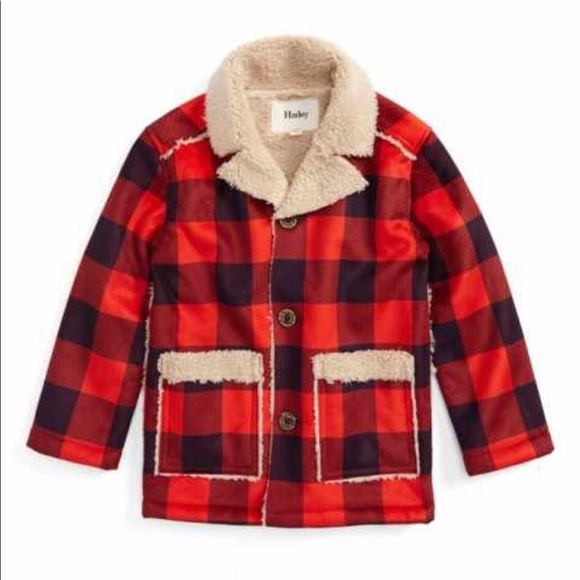 Hatley Other - SOLD! Hayley faux shearling plaid coat boys 5T